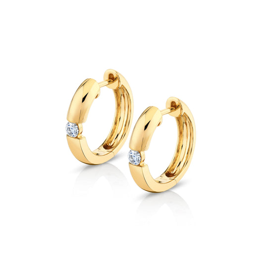 MICHAEL M Earrings 14K Yellow Gold Orb Split Huggies ER524