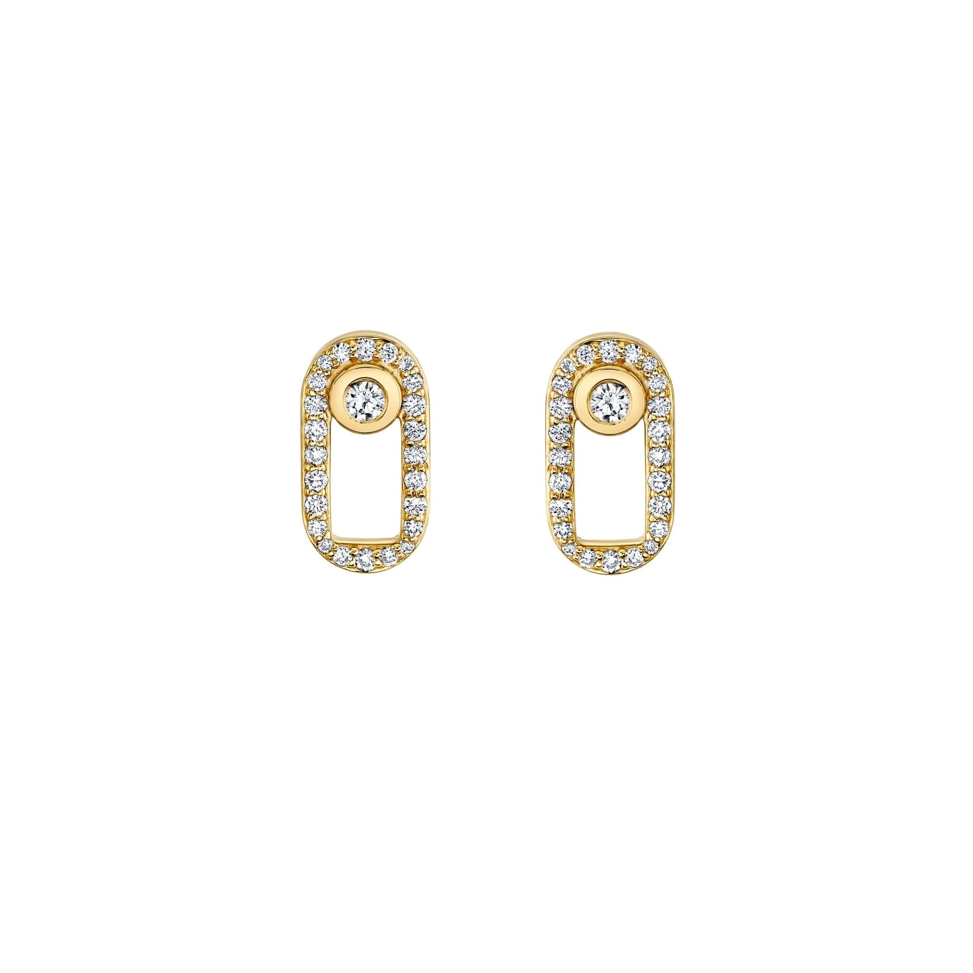 MICHAEL M Earrings 14K Yellow Gold Pave Singleton Studs ER354PV