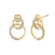 MICHAEL M Earrings 14K Yellow Gold Triple Circle Diamond Drop Earrings ER273YG