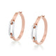 MICHAEL M Earrings 18K Rose Gold with White Gold Link Hoop Earrings ER362HP