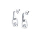 MICHAEL M Earrings 18K White Gold Link Earrings with Bezel Set Diamond ER400