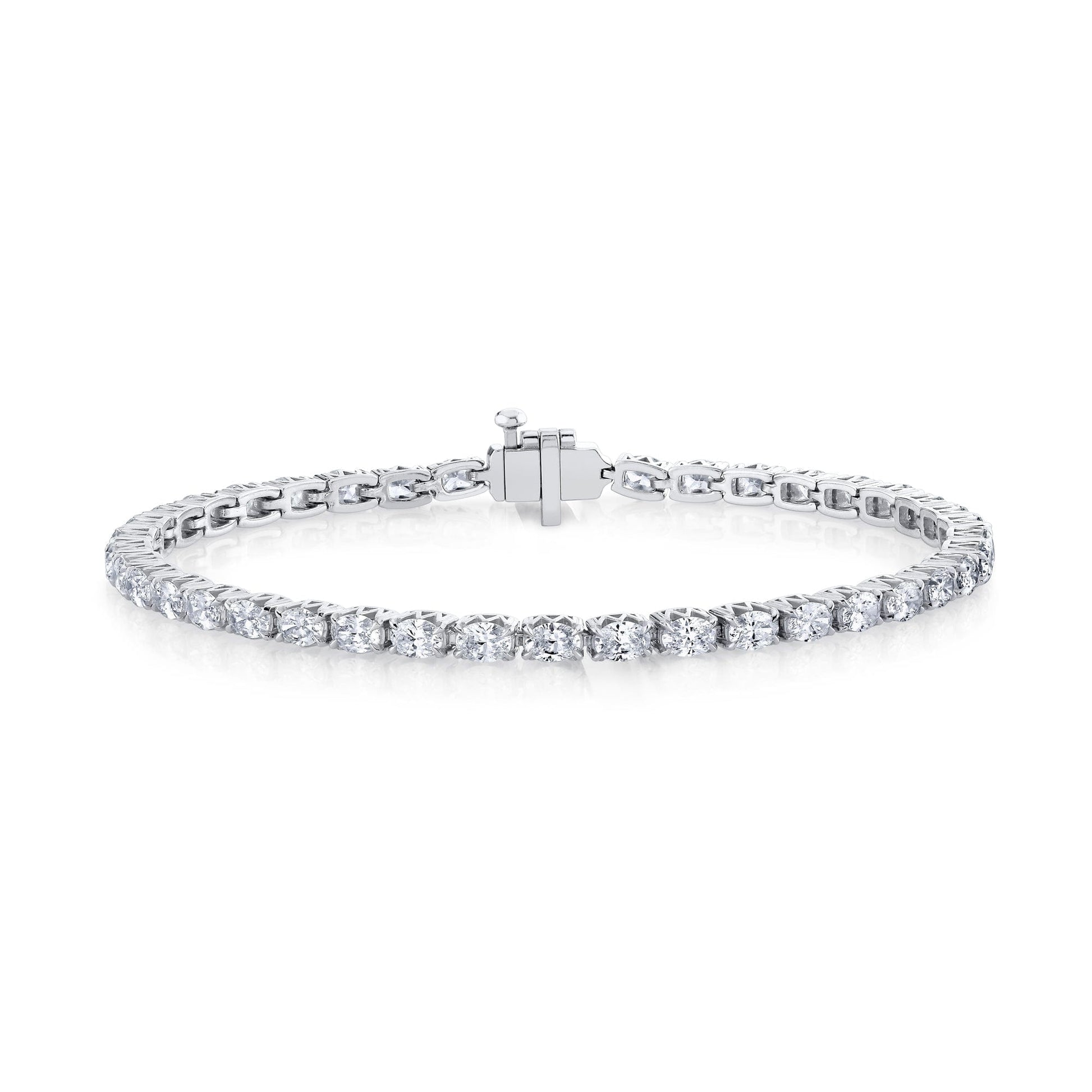MICHAEL M Earrings 18K White Gold Meksian Oval Tennis Bracelet BR600M