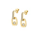 MICHAEL M Earrings 18K Yellow Gold Link Earrings with Bezel Set Diamond ER400