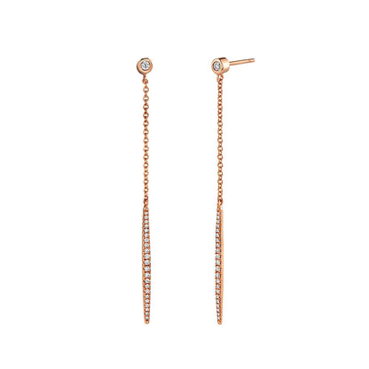 Diamond Stud Linear Earrings