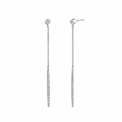 Diamond Stud Linear Earrings