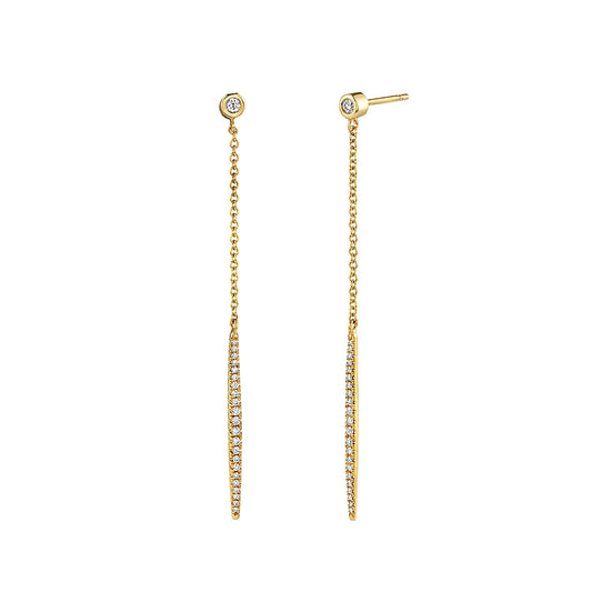 Diamond Stud Linear Earrings