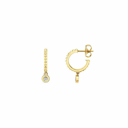 Foundation Bezel Huggie Hoops