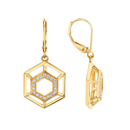 Hex Truss Dangle Earrings