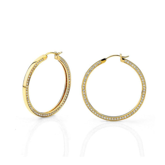 Large Chroma Gold Edge Pavé Hoops