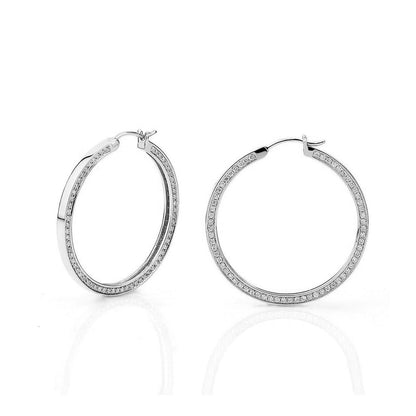 Large Chroma Gold Edge Pavé Hoops