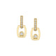 Link Earrings with Bezel Set Diamond