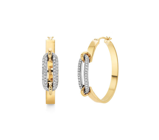 MICHAEL M Earrings Pavé Luxe Link Hoop Earrings