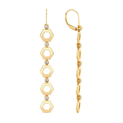 Plain Hex Long Infinity Earrings