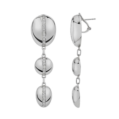 Silver Orb Split Drop Earrings