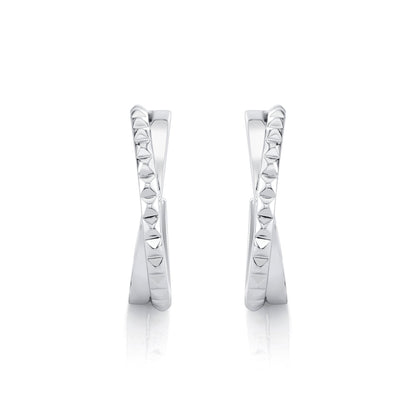 Silver Tetra Crossover Hoops