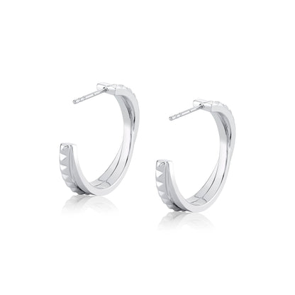 Silver Tetra Crossover Hoops