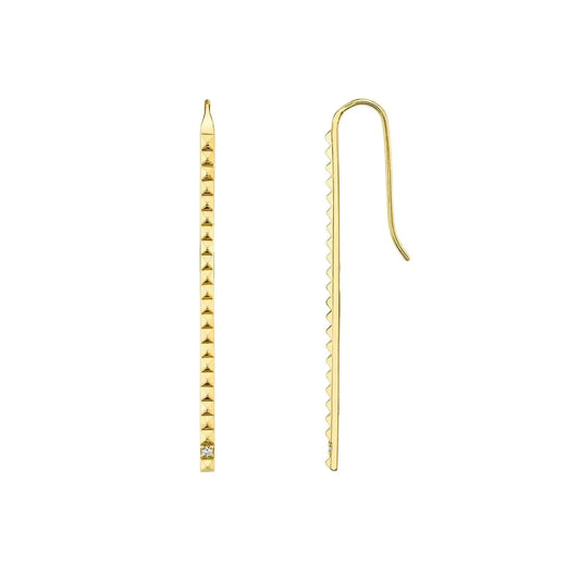 Single Stone Foundation Bar Earrings