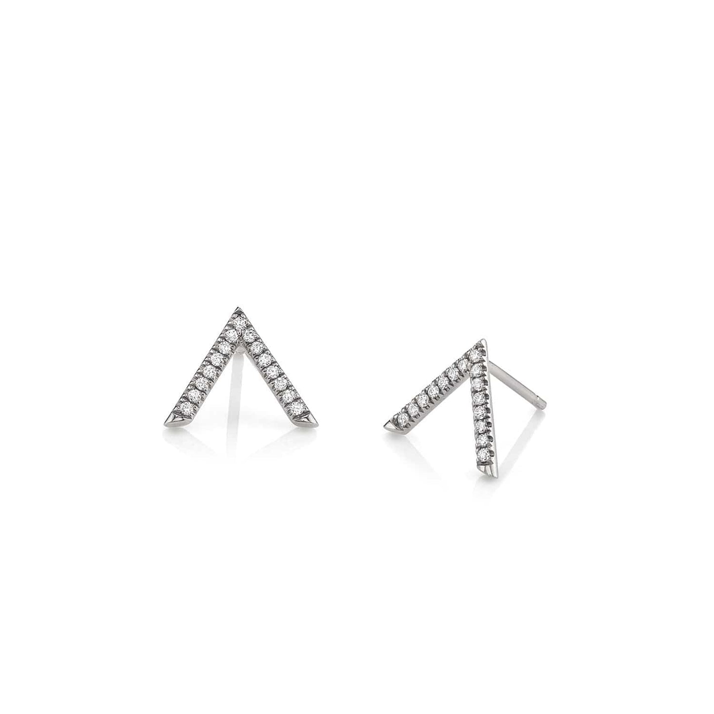 Single V Diamond Stud Earrings