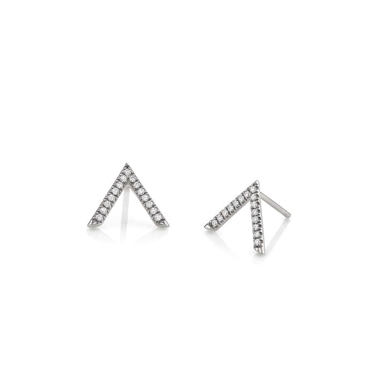 Single V Diamond Stud Earrings