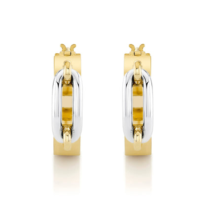 Wide Luxe Link Hoop Earrings