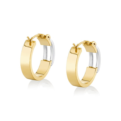 Wide Luxe Link Hoop Earrings