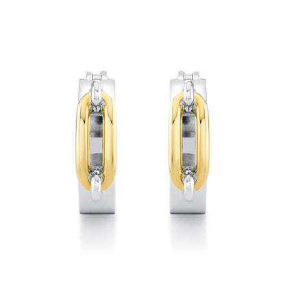 Wide Luxe Link Hoop Earrings