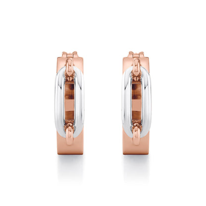 Wide Luxe Link Hoop Earrings