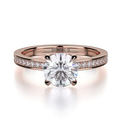 Michael M Pave Round Engagement Ring