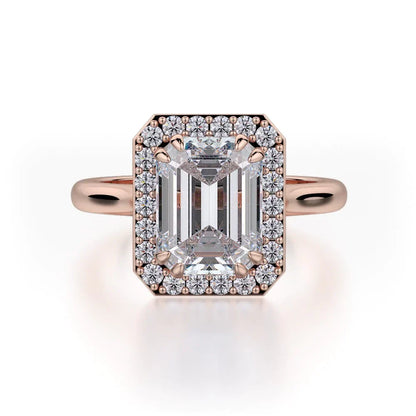 Michael M Center Stone Claw Prong Emerald Engagement Ring