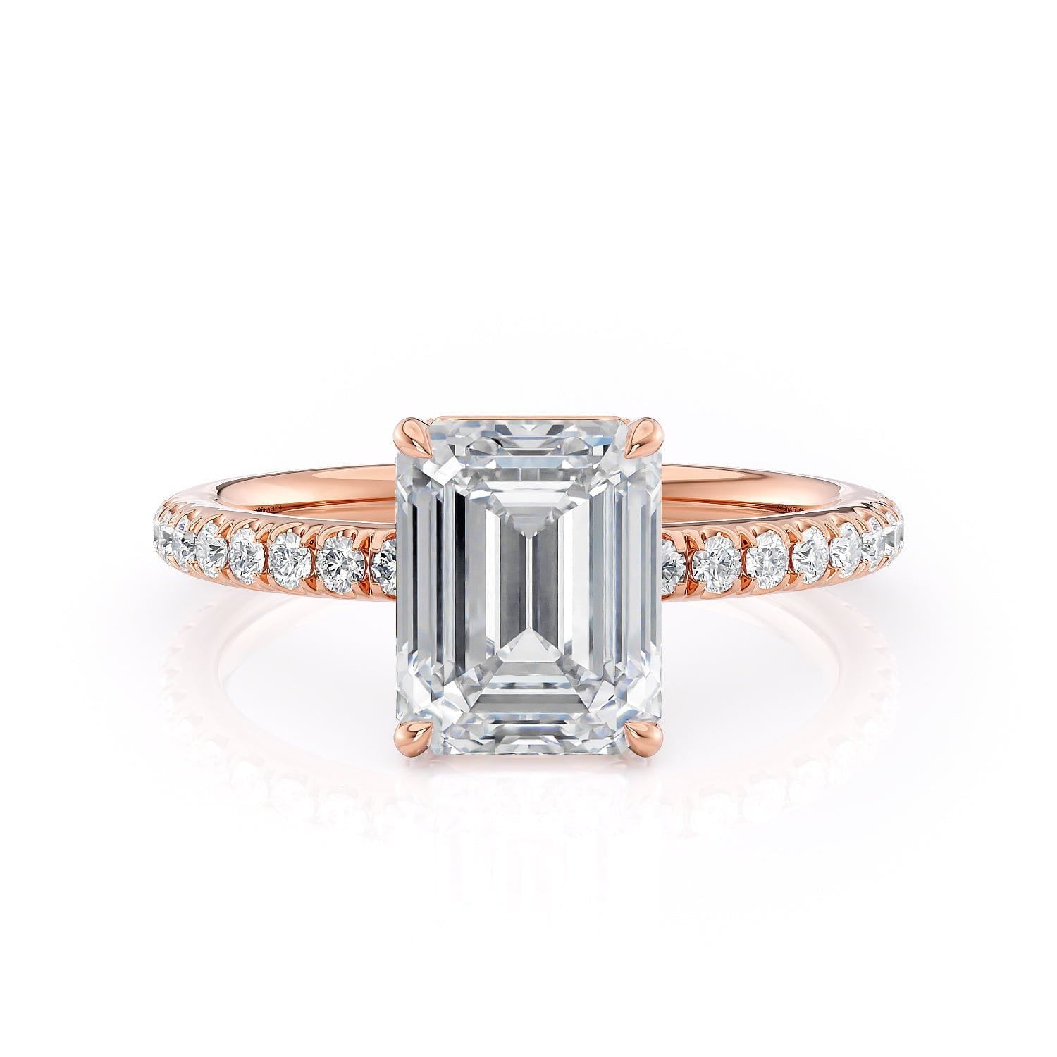 MICHAEL M Engagement Rings 18K Rose Gold CROWN R715-2 Emerald R715-2EMRG