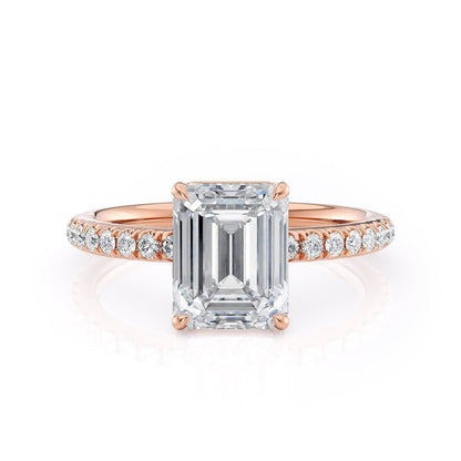 MICHAEL M Engagement Rings 18K Rose Gold CROWN R715-2 Emerald R715-2EMRG