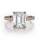 MICHAEL M Engagement Rings 18K Rose Gold CROWN R715-2 Emerald Solitaire R715-2EMRG