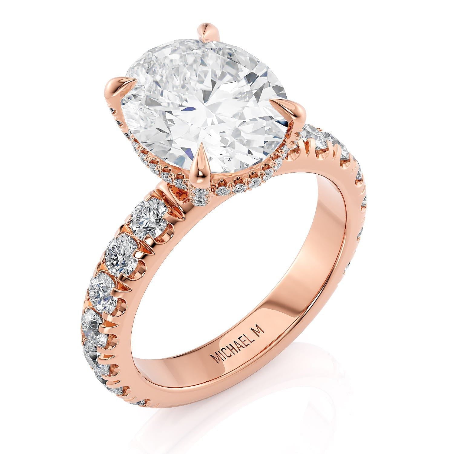 MICHAEL M Engagement Rings 18K Rose Gold Crown R731L-4