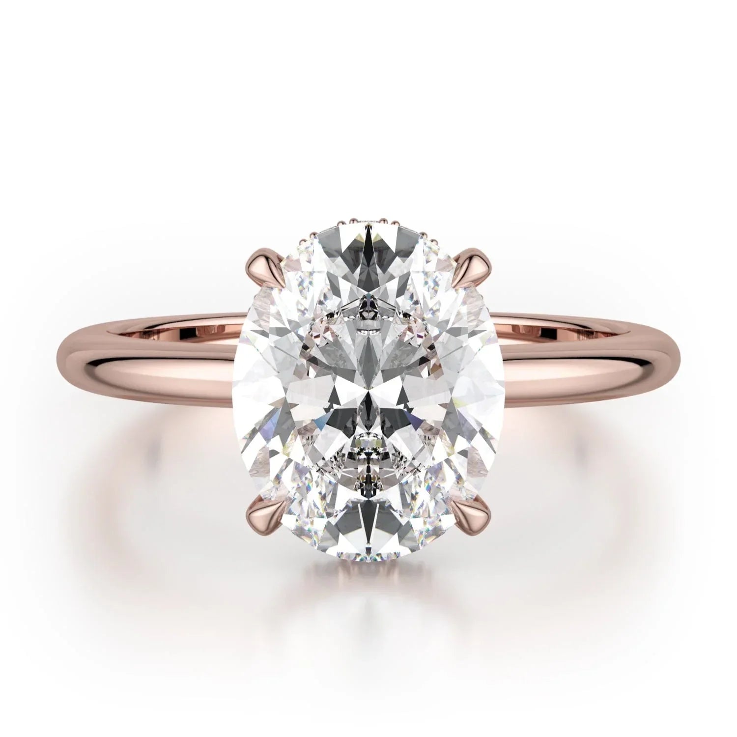 MICHAEL M Engagement Rings 18K Rose Gold CROWN R750-3 Oval-Cut Diamond Solitaire R750-3RG