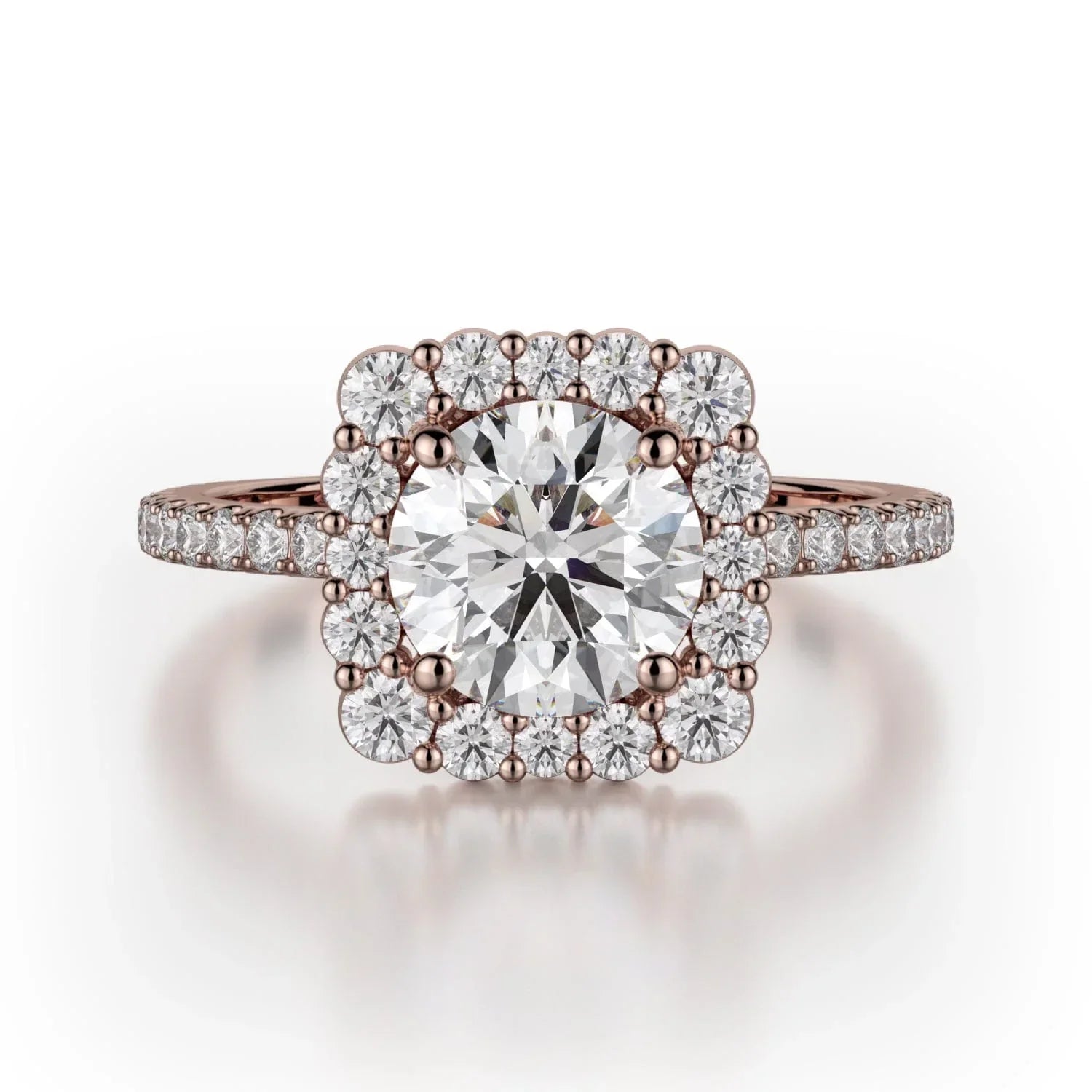 MICHAEL M Engagement Rings 18K Rose Gold Defined R784-2 R784-2RG