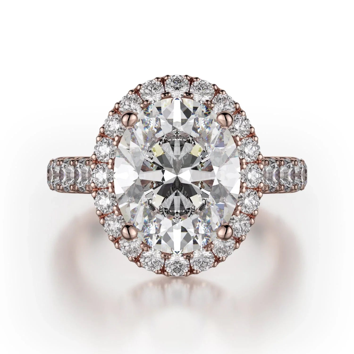 MICHAEL M Engagement Rings 18K Rose Gold Europa R320L-3-OV R320L-3-OV-RG