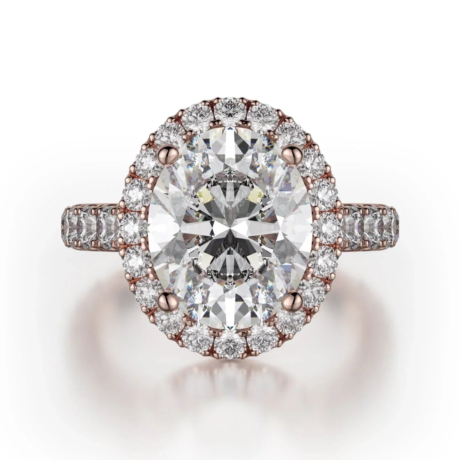 MICHAEL M Engagement Rings 18K Rose Gold Europa R320L-3-OV R320L-3-OV-RG