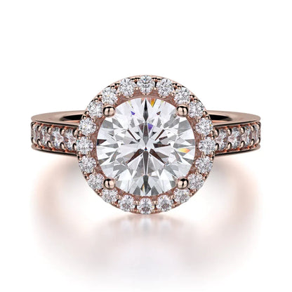 Michael M Pave Round Engagement Ring