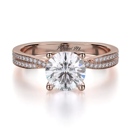 Michael M Center Stone Prong Round Engagement Ring