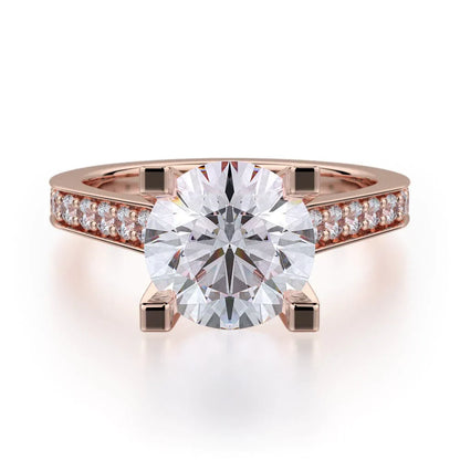 Michael M Pave Round Engagement Ring