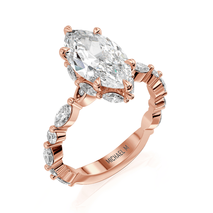 MICHAEL M Engagement Rings 18K Rose Gold Monarch R831-3 Marquise