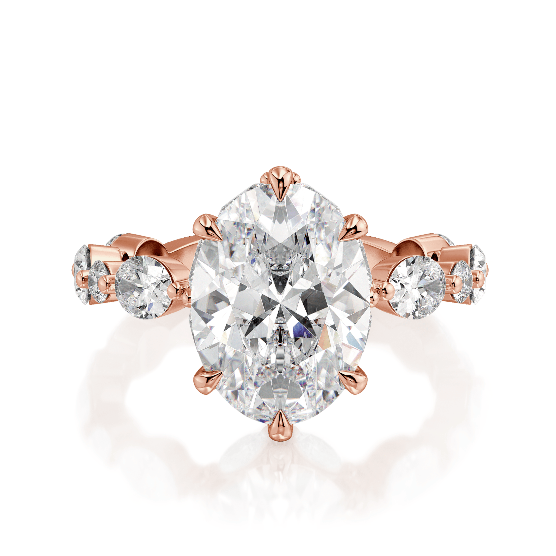 MICHAEL M Engagement Rings 18K Rose Gold Monarch R833-3 Oval