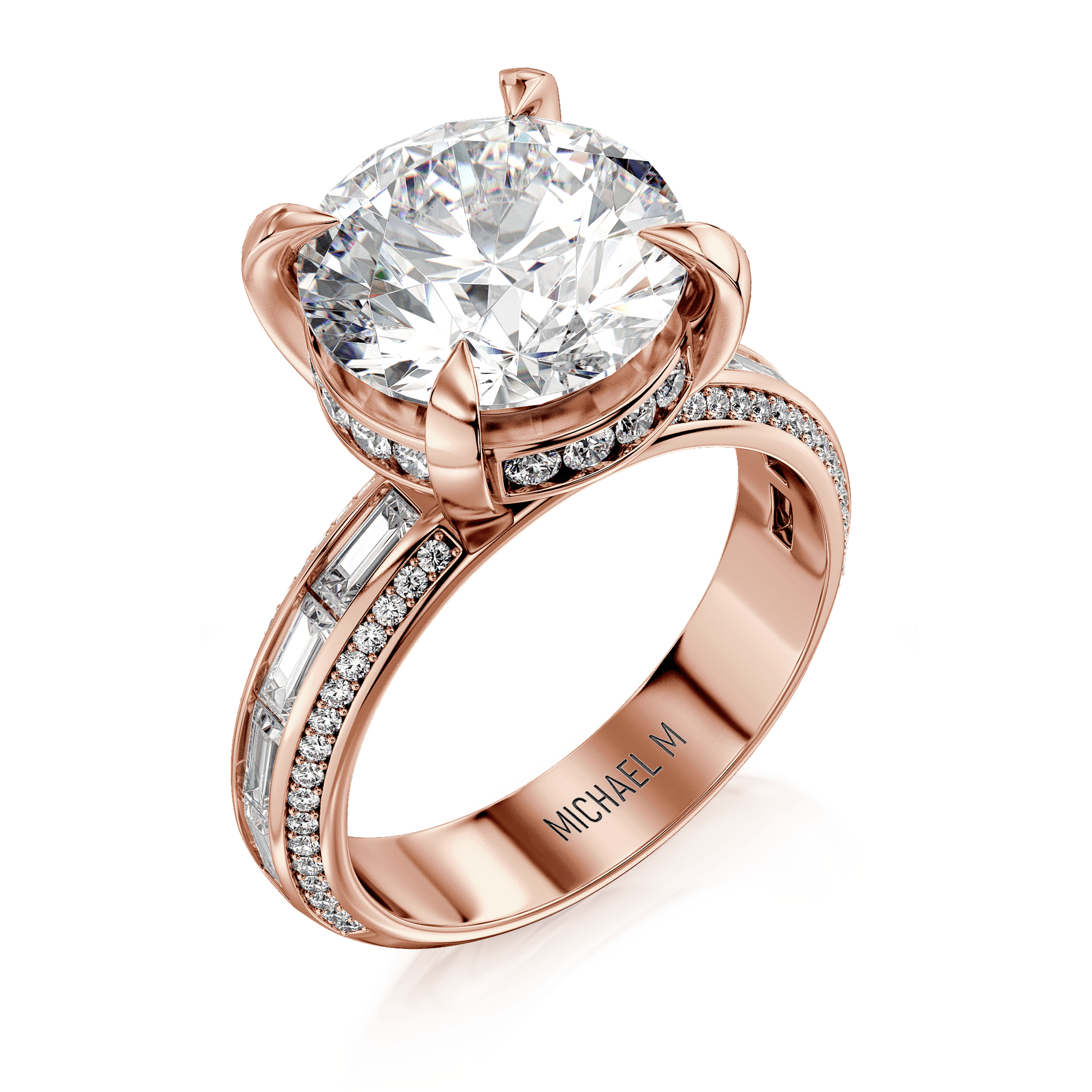 MICHAEL M Engagement Rings 18K Rose Gold Montage R835-4 Round