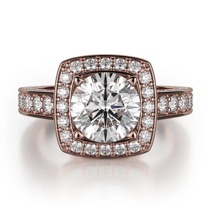 MICHAEL M Engagement Rings 18K Rose Gold Princess R261-2 R261-2RG