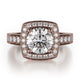 MICHAEL M Engagement Rings 18K Rose Gold Princess R261-2 R261-2RG