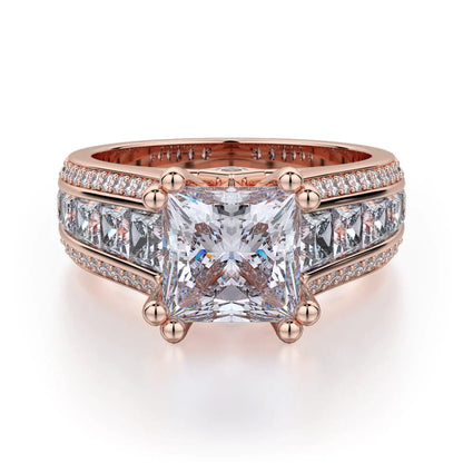 MICHAEL M Engagement Rings 18K Rose Gold Princess R401-2 R401-2RG