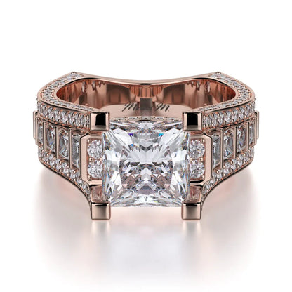 MICHAEL M Engagement Rings 18K Rose Gold Princess R424-2 R424-2RG