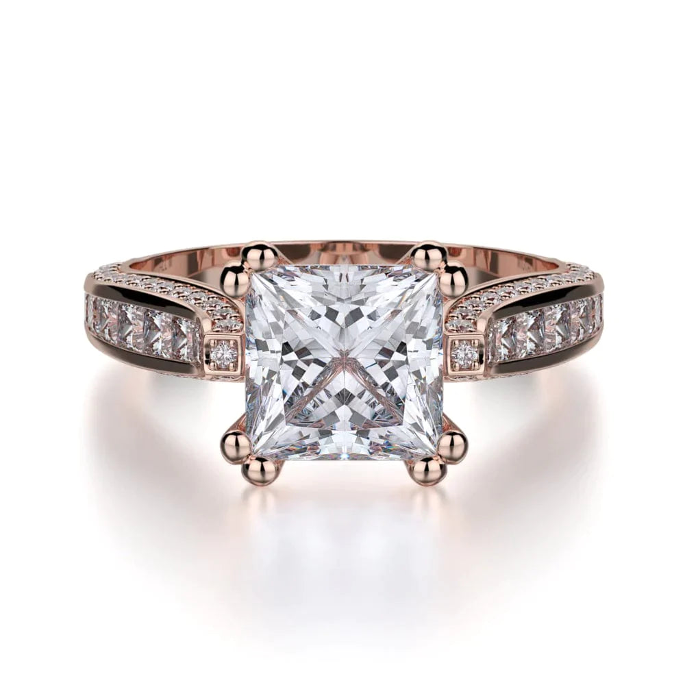 MICHAEL M Engagement Rings 18K Rose Gold Princess R431-2 R431-2RG