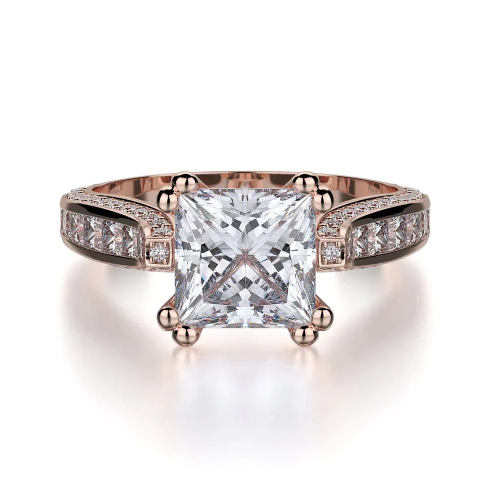 MICHAEL M Engagement Rings 18K Rose Gold Princess R431-2 R431-2RG