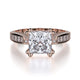 MICHAEL M Engagement Rings 18K Rose Gold Princess R431-2 R431-2RG
